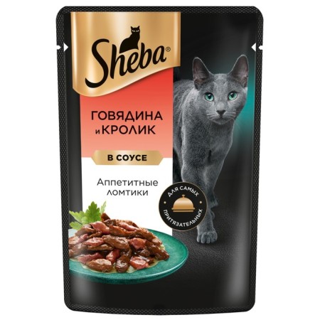 SHEBA wet food for cats, beef/rabbit, spider, 75 g