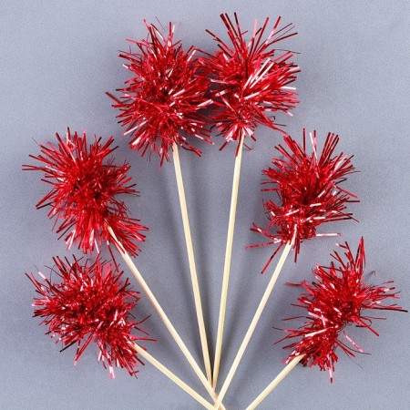 Skewer for Canapes "Fluff", in a set 6 pieces, red color