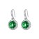 Earrings with rhinestones Xuping Circle, white-green color in silver