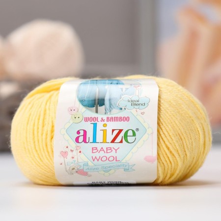 Yarn "Baby Wool" 40% wool, 40% acrylic, 20% bamboo 175m/50g (187 lemon)-1