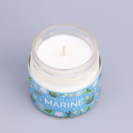 Aromatic candle in the bank "Sea Water", owl wax, 80 g-5