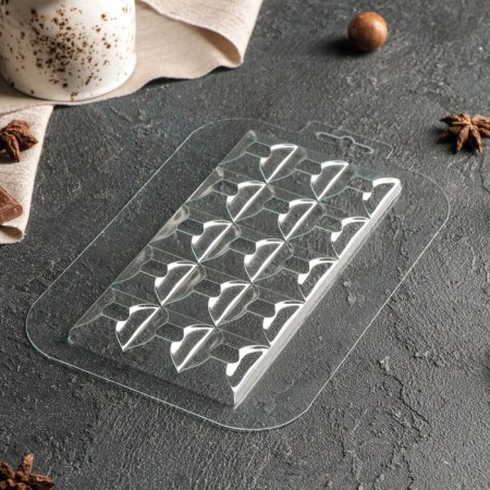 Form for chocolate and sweets “Night Kiss Tile”, 17 × 8.5 × 1 cm, the color is transparent-2