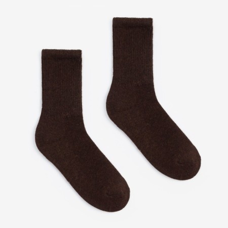 Women's socks from Mongolian wool, chocolate color, size 25 (37-39)-1