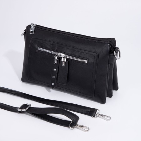Bag Cross-Bodi with a zipper, black color-3