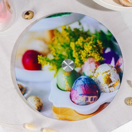 Glass stand for the cake rotating shares "Bright Easter", D = 32 cm ㅤ-1