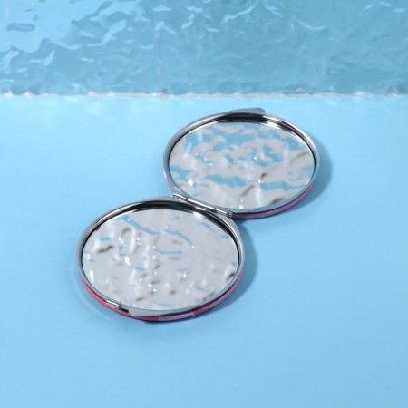 Folding mirror "Zavodi", D 6.5 cm, artificial leather, Mix drawing-3