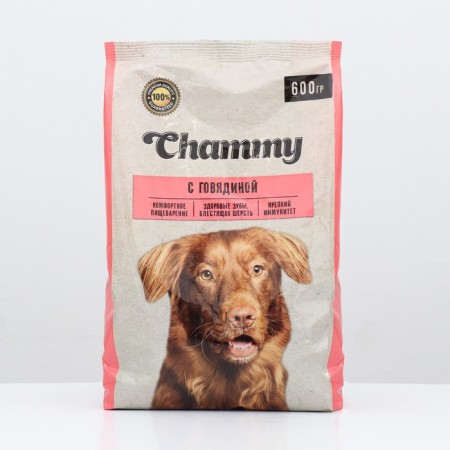 Dry feed Chammy for dogs of small breeds, beef, 600 g