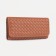 Women's wallet on the button, brown color