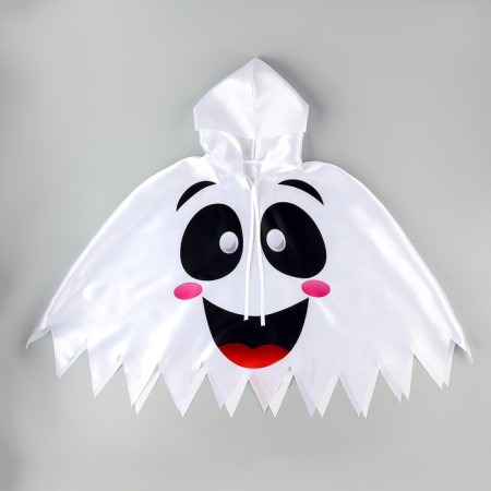 Carnival cape "Fun Ghost", length 60 cm, white color-1