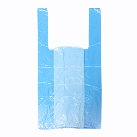 Polyethylene shirt package 24 + 12 x 45 cm, 10 μm, blue