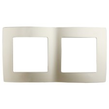 Switch frame for 2 posts, era12, champagne