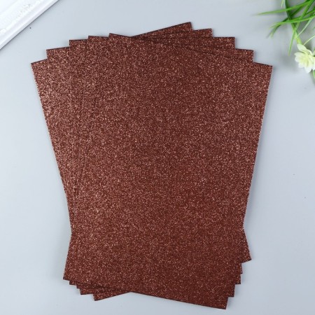 Foamiran glitter Magic 4 Hobby 2 mm cent. brown, 20x30 cm-1