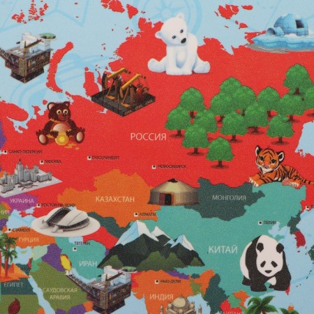 Laying on the table 330 x 230mm, plastic, A4, teaching "Map of the World", NPD-1-2