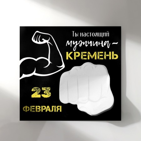 Magnet with a block for the records "You are a real man - flint" 15.3x14.2 cm-3