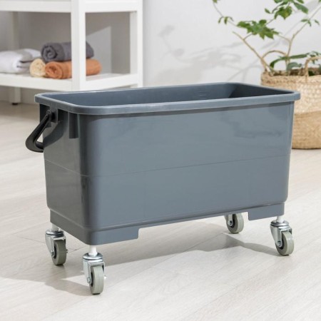 A plastic bucket for washing windows on wheels, 24 liters, 56 × 29 × 34 cm-1