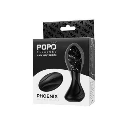 Inflatable anal vibrovaloga Popo pleasure Phoenix, 13.5 cm, silicone, black color-4