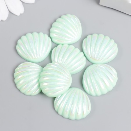 Decor for creativity plastic "Broke with mother of pearl" pistachio 1.8x2 cm-2