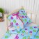 Bed linen for dolls "Peas on Blue", sheet, blanket, pillow