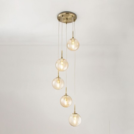 Suspended lamp Citilux "Tommy" CL102053, 36x36x56 cm, 5x40W, E14, brown color-2
