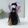 Interior doll "Witch in a black dress with lilac hair" 8.5x16x30 cm