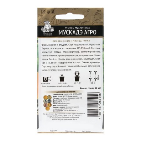 Muscovite pumpkin seeds "muscade agro" 10 pcs-1