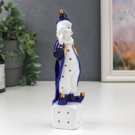 Souvenir Ceramics "Clown on Playing Cube" Cobalt 18x4.4x5 cm-2