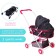 The stroller is universal for dolls, with a basket, a metal frame, mix