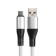 MicroUSB cable - USB, 2.4 A, TPE braid, thickened, 1 meter, white