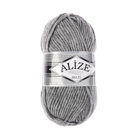 Yarn "Superlana Maxi" 75% acrylic, 25% wool 100m/100g (21 gray melange)-1