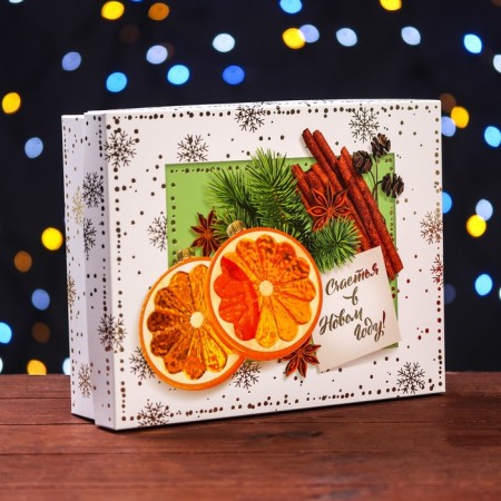 Gift box "Happiness in the New Year!", 23.5 x 6.5 x 18.7 cm 7063729