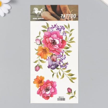 Tattoo on the body color "blossomed buds" 10x20.5 cm