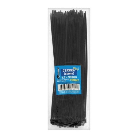 Nylon clamp 3.6x300, black, set 100 pcs-1