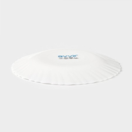 Dessert plate Avvir "Field flowers", d = 19 cm, glass ceramics, white color-2