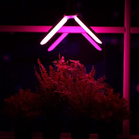 LED phytolamp, E27, 16 W, IP 20, 220 V, two -petal, folding, multi -pointral 7391-1