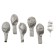 Set of candle in cake + 5 balls, number 5, silver