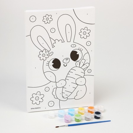Picture on numbers for children "Curious Bunny", 20 x 30 cm-3