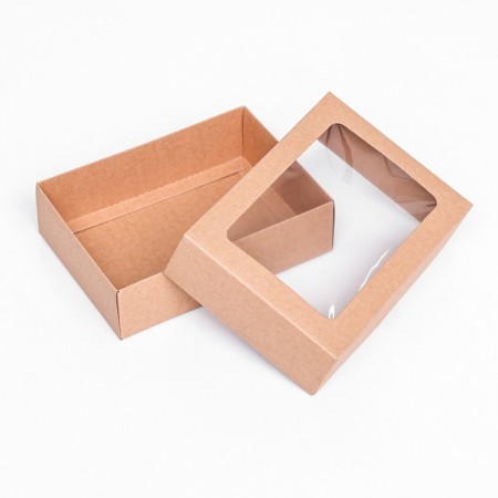 The box is folding, the lid is, with a window, craft, 14 x 10 x 4 cm,-3