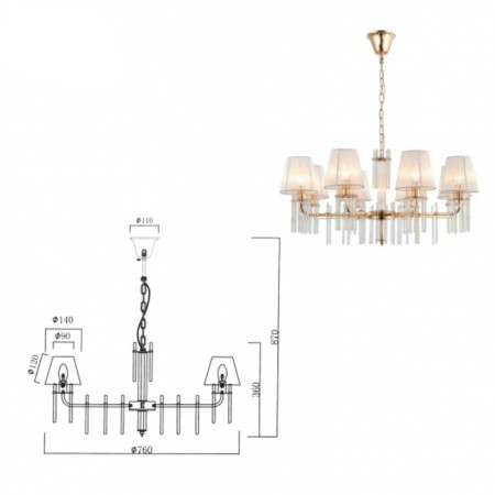 LILITH chandelier 1039-308 8CH14 40W-2