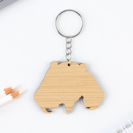 Key keychain wooden anime "Blue Hair"-3