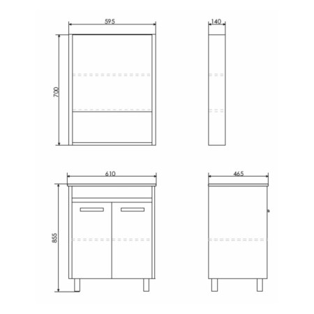 Mirror Comfort Comforty Mario 60 for the bathroom, color pine Loodo-2