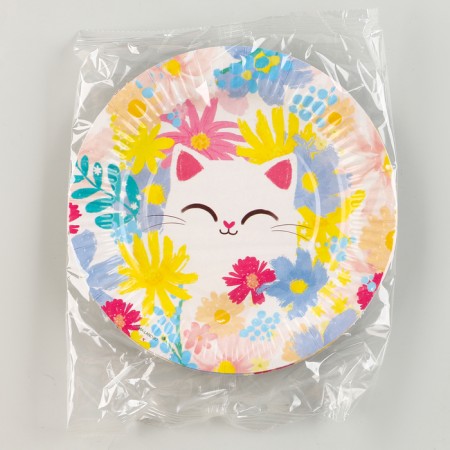 Disposable paper plate "cat", 18 cm-3