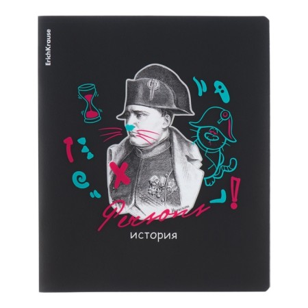 A set of subject notebooks of 48 sheets, 12 pieces, Erichkrause "Persons", plastic cover, coated cardboard, Bloc Offset 100%, info-block-17