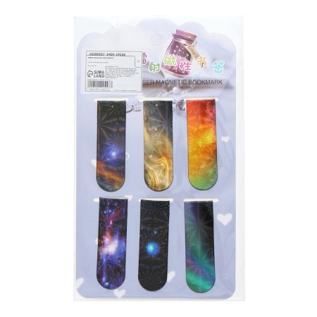 A set of magnetic bookmark for books Calligrata 6 pieces, "Universe", mix-12