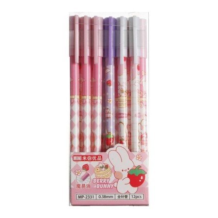 Gel handle with Erased Calligrata ink, 0.38mm, rod, Berry Corps, Mix-4