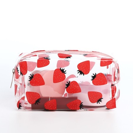 Lightning cosmetic bag, transparent/pink color-2