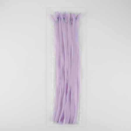 Lightning secret, No. 3, non -proceeding, locking machine, 40 cm, lilac color-2