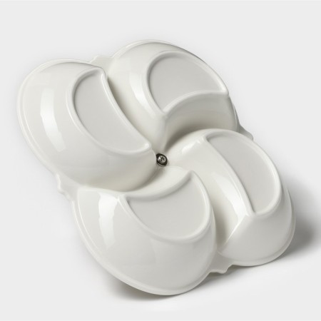 Menzhitsa ceramic 4 cells "Bohemia", 21 × 3.3 cm, white color-6