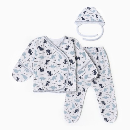 Kit for newborns, white/dino color, height 56 ​​cm