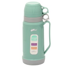 Thermos 1 l, with a glass flask, retains heat 12 hours, with a mug, green