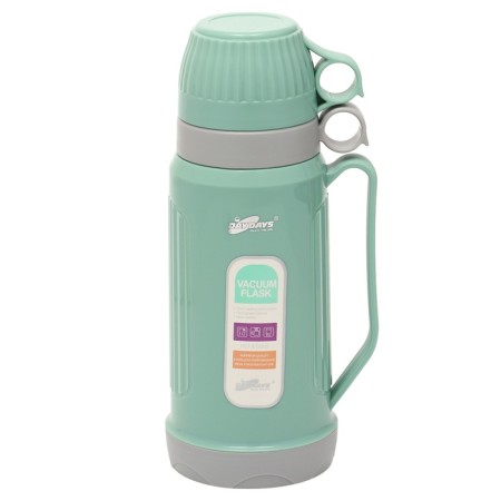 Thermos 1 l, with a glass flask, retains heat 12 hours, with a mug, green